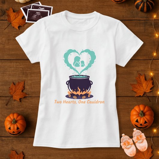Twee Harten Een Ketel Spooky Zwangerschap Zwangers T-shirt