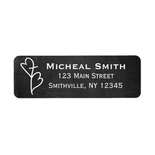 Twee harten een liefde adres label (Voorkant)