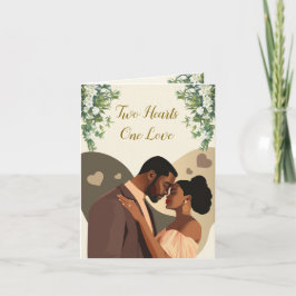 Twee harten, één liefde Afro-Amerikaans koppel Kaart