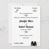 Twee harten, één liefde, de knoop in de strik - de save the date (Voorkant)