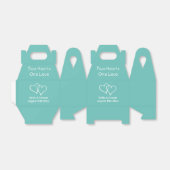 Twee harten Een liefde dubbel hart aangepaste brui Bedankdoosjes (Uitgevouwen)