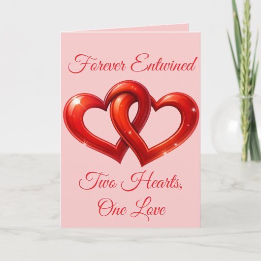 Twee harten, één liefde feestdagen kaart (Voorkant)