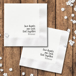 Twee harten een liefde gebonden samen strik knoop servet