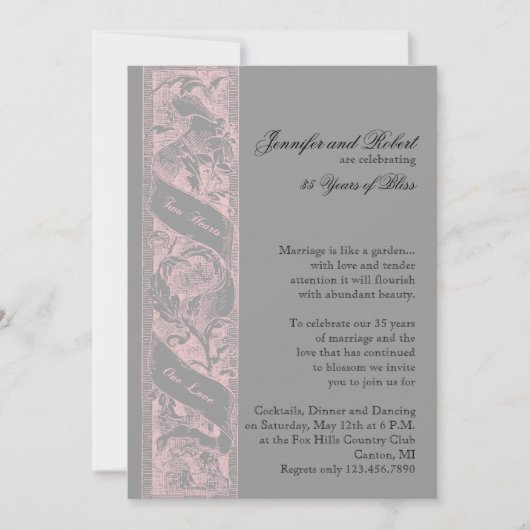 Twee harten één liefde huwelijksverjaardag kaart (Voorkant)