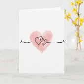 Twee harten één liefde kaart (Gele Bloem)