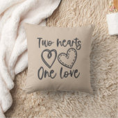 Twee harten één liefde monogram kussen (Deken)