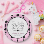 Twee harten één liefde papieren bordje (Feest)