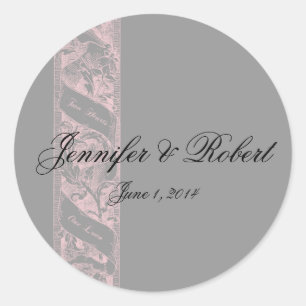 Twee harten een liefde romantische envelop afdicht ronde sticker