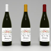 Twee harten een liefde roze crème Rozen Wijn Etiket