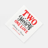 Twee harten één liefde trouwcocktail servetten (Hoek)