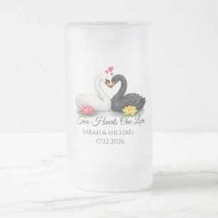 Twee harten één liefde Zwaan jubileum Matglas Bierpul