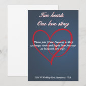 Twee harten een liefdesverhaal kaart (Voorkant / Achterkant)