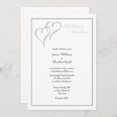 Twee harten één liefdesweddenschappen uitnodigen kaart (Voorkant / Achterkant)