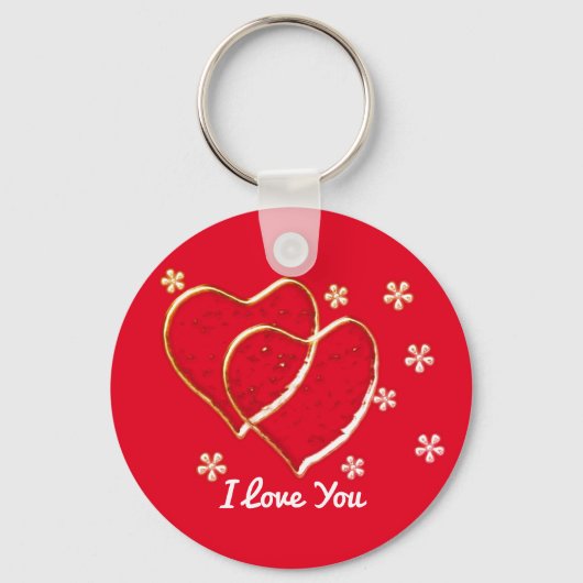 twee harten, een romantische bruiloft. Persoonlijk Sleutelhanger (Voorkant)