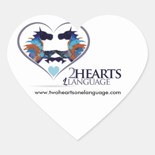 Twee harten één taal hart sticker (Voorkant)