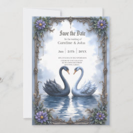 Twee harten, één weerspiegeling – Romantische zwan Save The Date