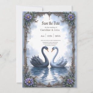 Twee harten, één weerspiegeling – Romantische zwan Save The Date