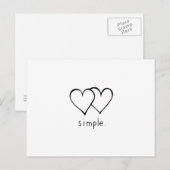 Twee harten - Eenvoudige liefde - nieuwe lijnteken Briefkaart (Voorkant / Achterkant)