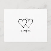 Twee harten - Eenvoudige liefde - nieuwe lijnteken Briefkaart (Voorkant)