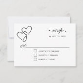Twee harten Elegant Script RSVP (Voorkant)