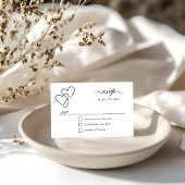 Twee harten Elegant Script RSVP