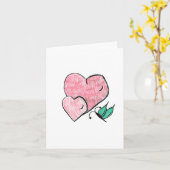 Twee harten en een vlinder kaart (Gele Bloem)