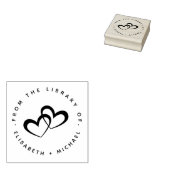 Twee harten en twee namen uit de moderne bibliothe rubberstempel (Gestempeld)