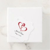 Twee harten enkelzijdig bedankjes labels (In situ)