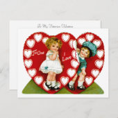 Twee harten feestdagenkaart (Voorkant / Achterkant)