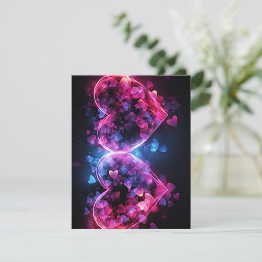 Twee harten feestdagenkaart (Staand voorkant)