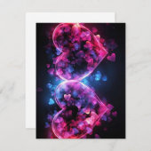 Twee harten feestdagenkaart (Voorkant / Achterkant)