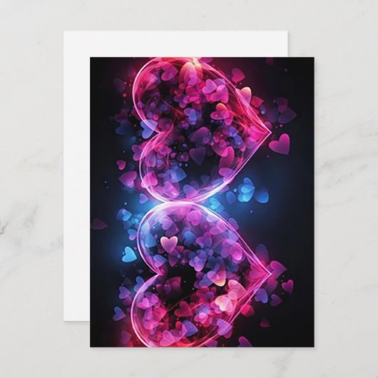 Twee harten feestdagenkaart (Voorkant / Achterkant)