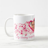 Twee harten foto's mok op 1 trouwdag (Links)