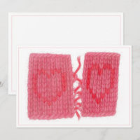 TWEE HARTEN GEBREID 5x7 Plat Kaart