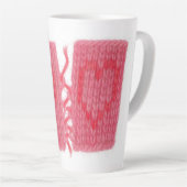 TWEE HARTEN GEBREIDE hoge latte Mok (Rechterhoek)