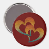 twee harten geliefden   magneet (Voorkant / Achterkant)