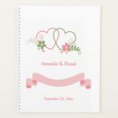 Twee harten gepersonaliseerde bruiloft datum planner (Voorkant)