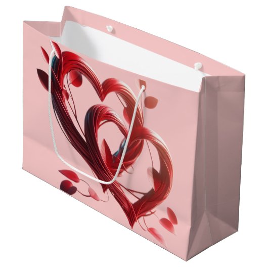 Twee harten groot cadeauzakje (Voorkant Gekanteld)