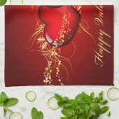 Twee harten Happy Valentines Day Theedoek (Gevouwen)