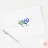 Twee harten hart sticker (Envelop)