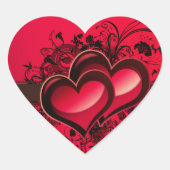 Twee harten hart sticker (Voorkant)