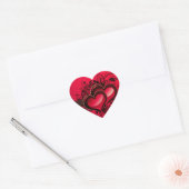 Twee harten hart sticker (Envelop)