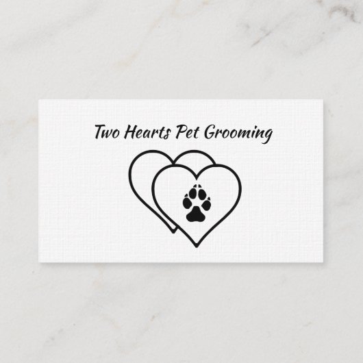 Twee harten houden van huisdieren visitekaartje (Achterkant)