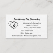 Twee harten houden van huisdieren visitekaartje (Voorkant)