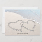 Twee harten in de uitnodiging van het Zandstrand (Achterkant)