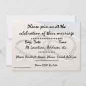 Twee harten in de uitnodiging van het Zandstrand (Achterkant)