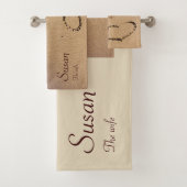 Twee harten in de zand bad handdoek (Insitu)