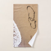 Twee harten in de zand bad handdoek (Handdoek)