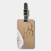 Twee harten in de zand bagagelabel (Voorkant verticaal)