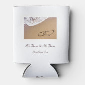 Twee harten in de zand blikjeskoeler (Voorkant)